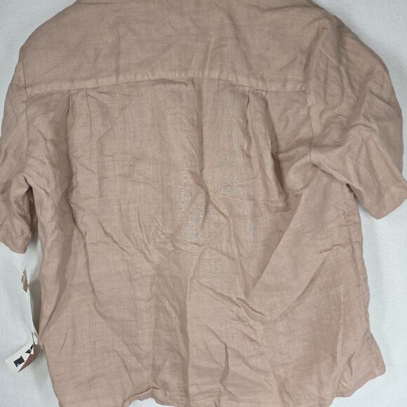 Vintage Jordan Shirt Mens Size XL Linen Beige Summer Button Up Short Sleeve NWT - Picture 14 of 14